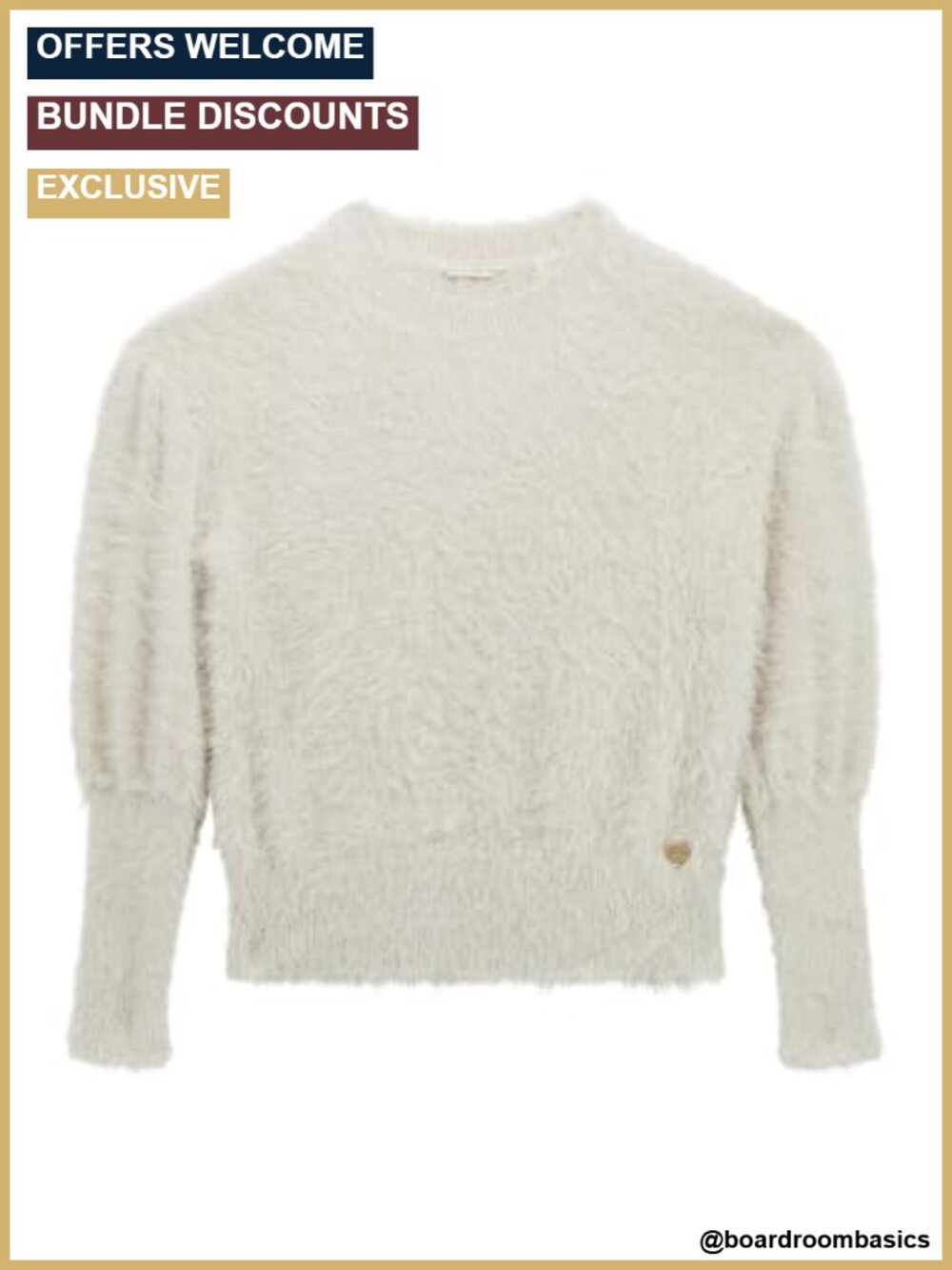 Furry Blended Yarn Lurex Long Sleeve Sweater for Kids